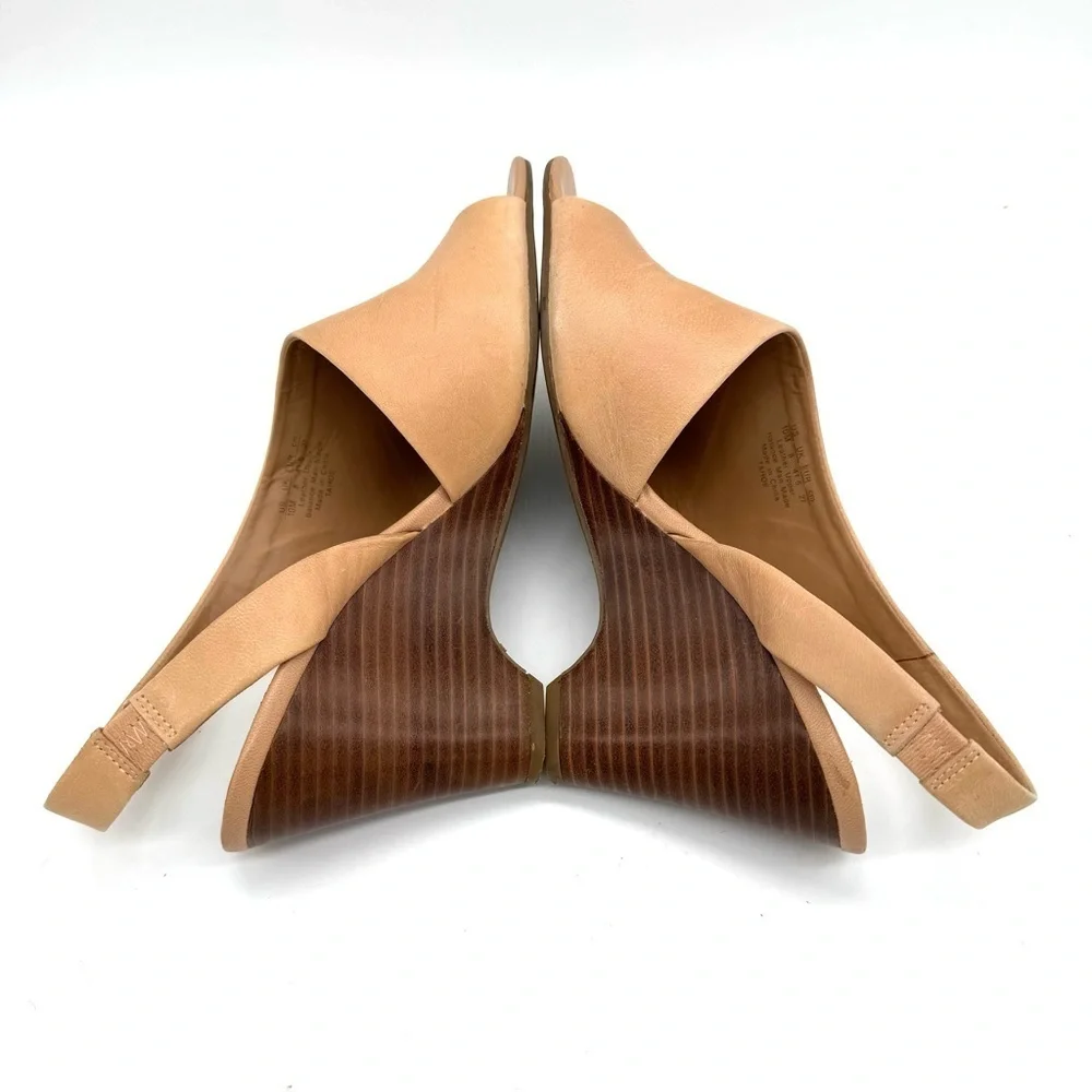 Franco Sarto Tahoe Tan Leather Wedge Sandals